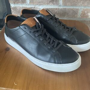 BYLT Premium Basics Everyday Sneaker Men 11 Black Leather Lace Up Casual Fashion